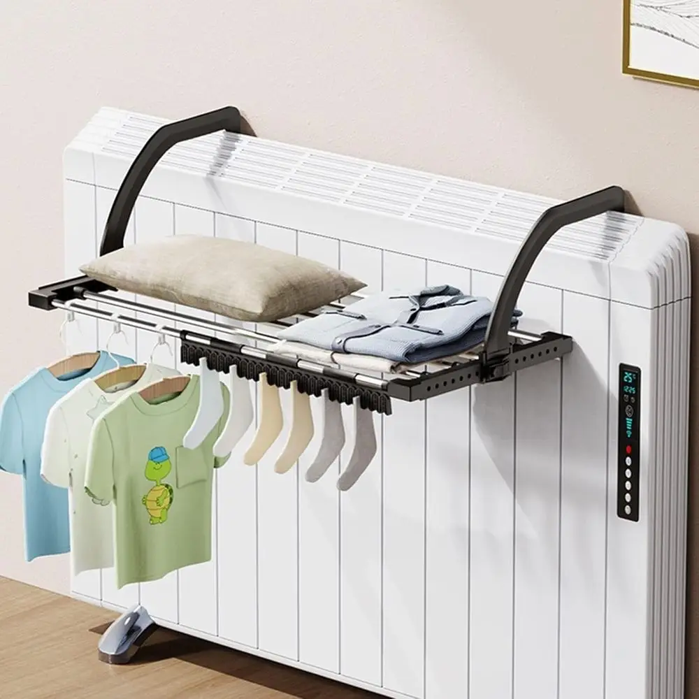 

Внутренняя складная сушилка для одежды, вешалка для балкона, черная сушилка с радиатором, подходит для подоконников (59x32 см)