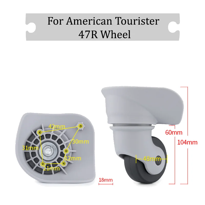 

For American Tourister 47R Universal Wheel Black Replacement Suitcase Rotating Silent Smooth Shock Absorbing Accessories Wheels