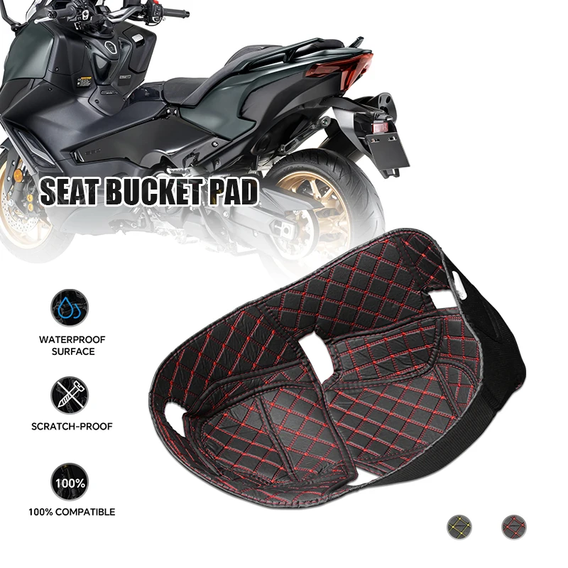 For TMAX530 DX SX 17-19 TMAX560 TECH MAX TMAX 20-21 Motorcycle Rear Trunk Cargo Liner Protector PU Leather Seat Bucket Pad