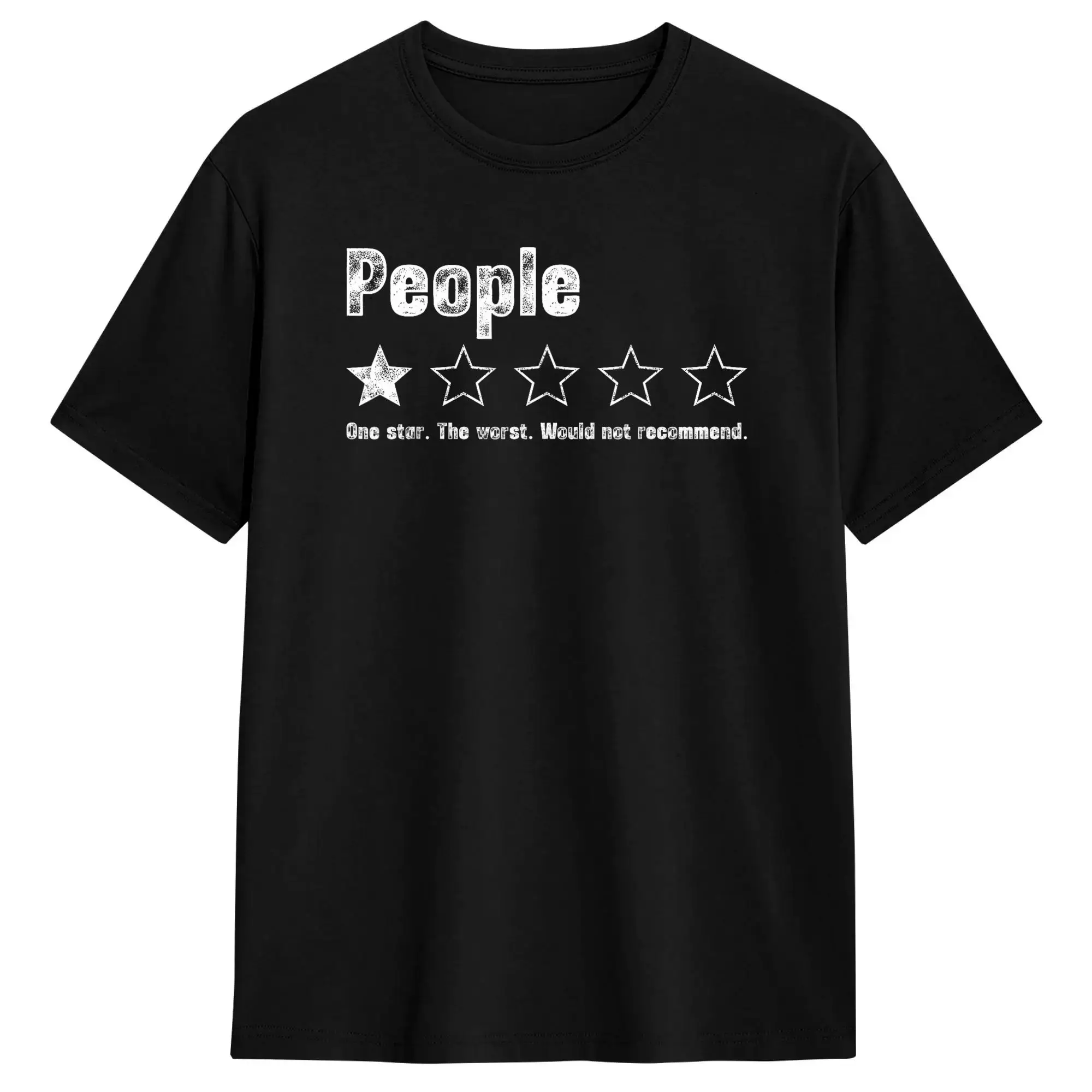 Oversized T Shirt People 1 Star Rating Would Not Recommend Cotton T Shirts  Trendy Cool Tee Shirt for Men Summer Y2K Basic Tees,