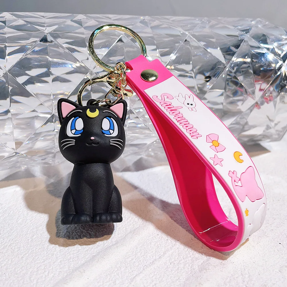 Anime Sailor Moon Keychain Fashion Jewelry Resin Action Figures PVC Key Ring Bag Pendant - view 6