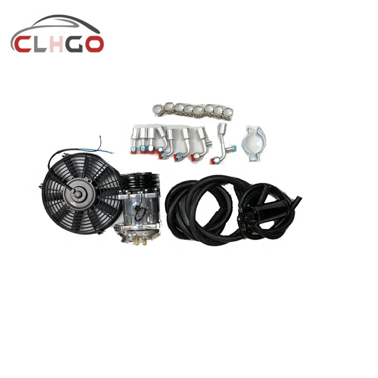 Universal Auto AC System Kit, Ar Condicionado, Compressor, Compressor, Ar Condicionado, Caminhão, Ônibus, SOB Traço, BEU 432-1, 12V