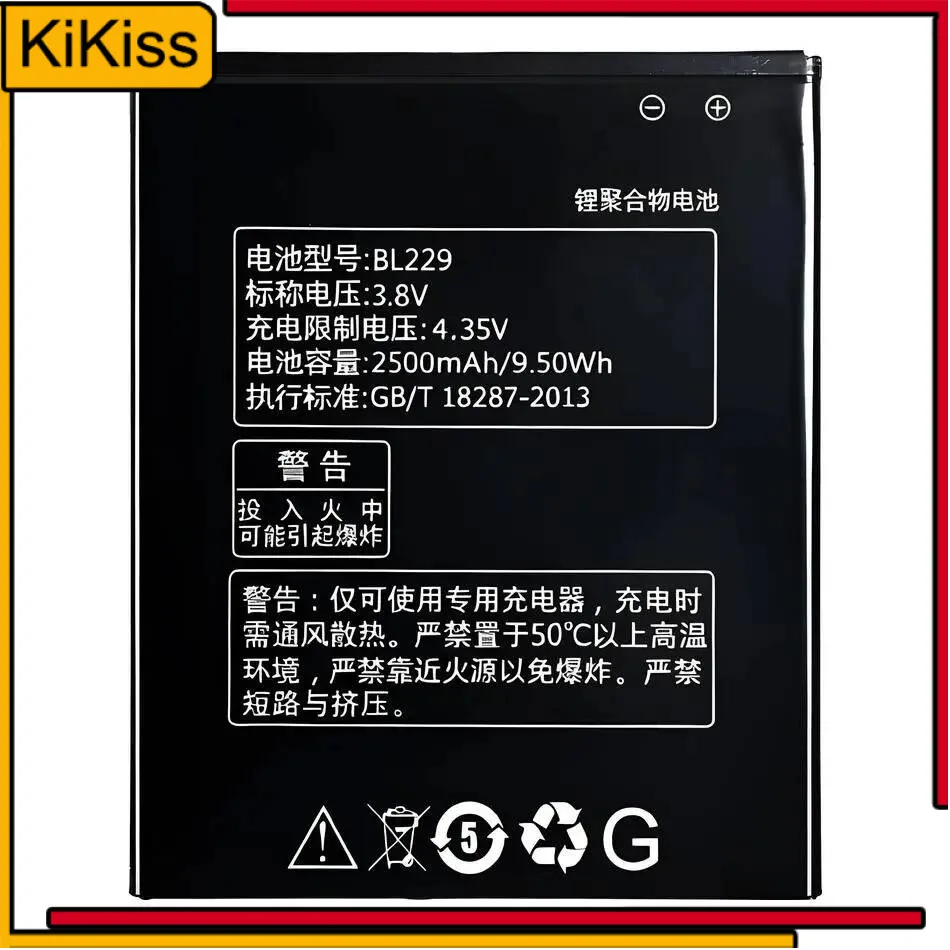 

BL229 Stable Mobile Phone Battery Reliable Power Supply For Lenovo A8 A806 A808T 806 808T 2500Mah