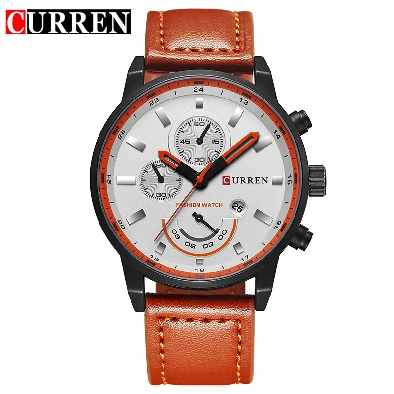 

CURREN 8217 Hot Sale Analog Sports Wristwatch Display Date Men's Quartz Watches Leather Strap Hodinky Relogio Masculino