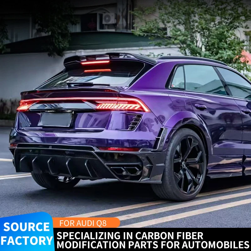 Suitable for Audi Q8 Modified MS Body Kit 2019-2024 Vacuum Wet Carbon Luxury Version Anti-Collision Accessories