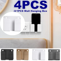 1/2/4Pcs New Punch-Free Wall Mounted Organizer Storage Box Remote Control Mounted Mobile Phone Plug Wall Holder Charging Multifu