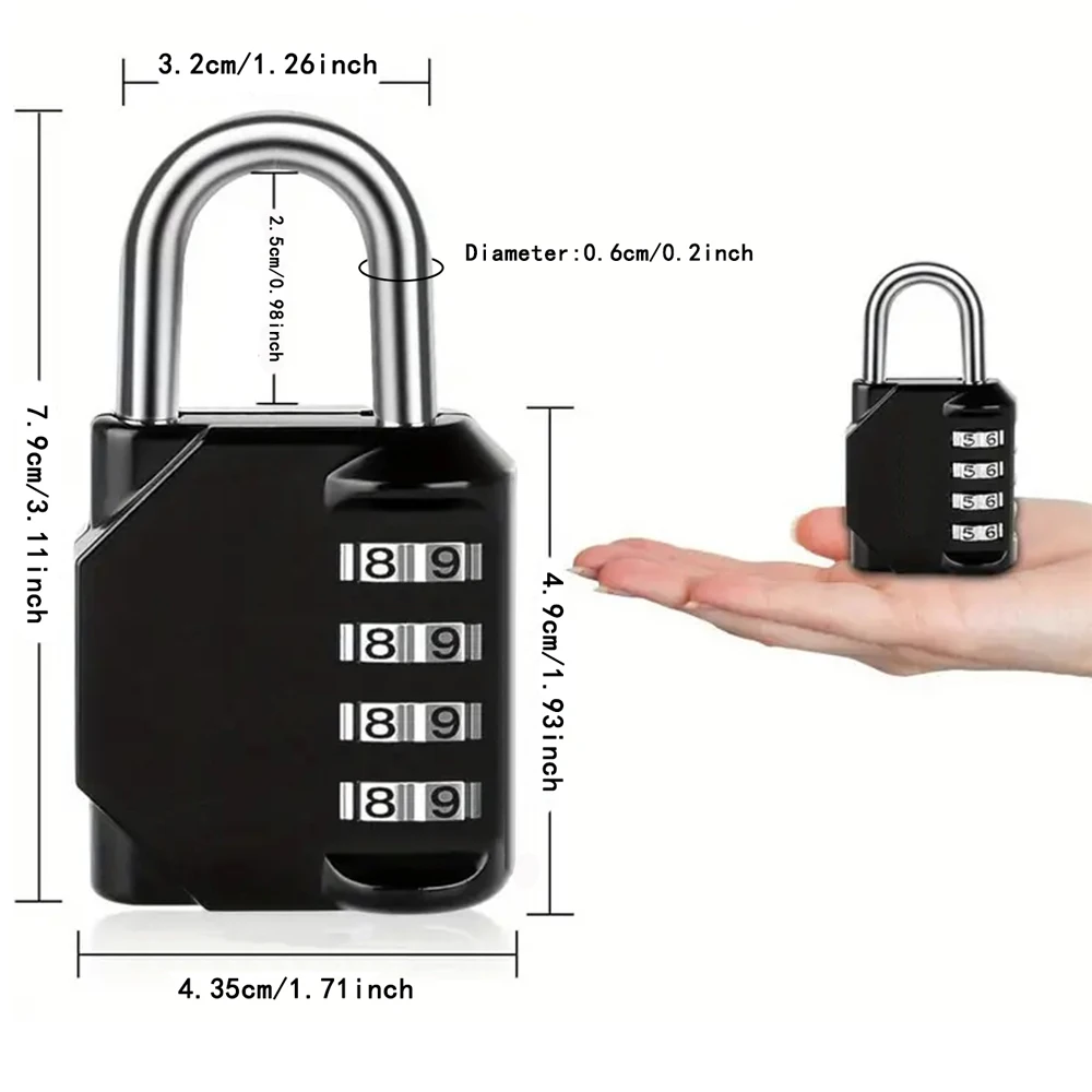 1pc 4 Digit Combination Padlock Waterproof Outdoor Lock For Door Suitcase Bag Package Cabinet Locker Window