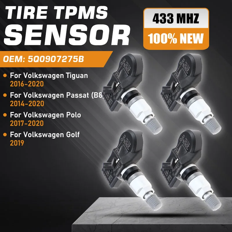 

1/4PCS Tire Pressure Sensor For Volkswagen Tiguan 2016-2020 Volkswagen Passat B8 2014-2020 TPMS VW Polo 2017-2020 VW Golf 2019