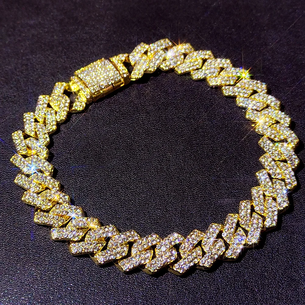 Flatfoosie Hip Hop Iced Out Chunky Kubanischen Kette Fußkettchen Für Frauen Luxus Strass Link Ankle Armband Strand Barfuß Schmuck