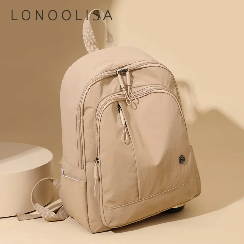 

Women's Backpacks Vintage Lightweight Rucksack High Quality Nylon Travel Leisure Bags Ladies Student Schoolbag Multi-pocket Bag
