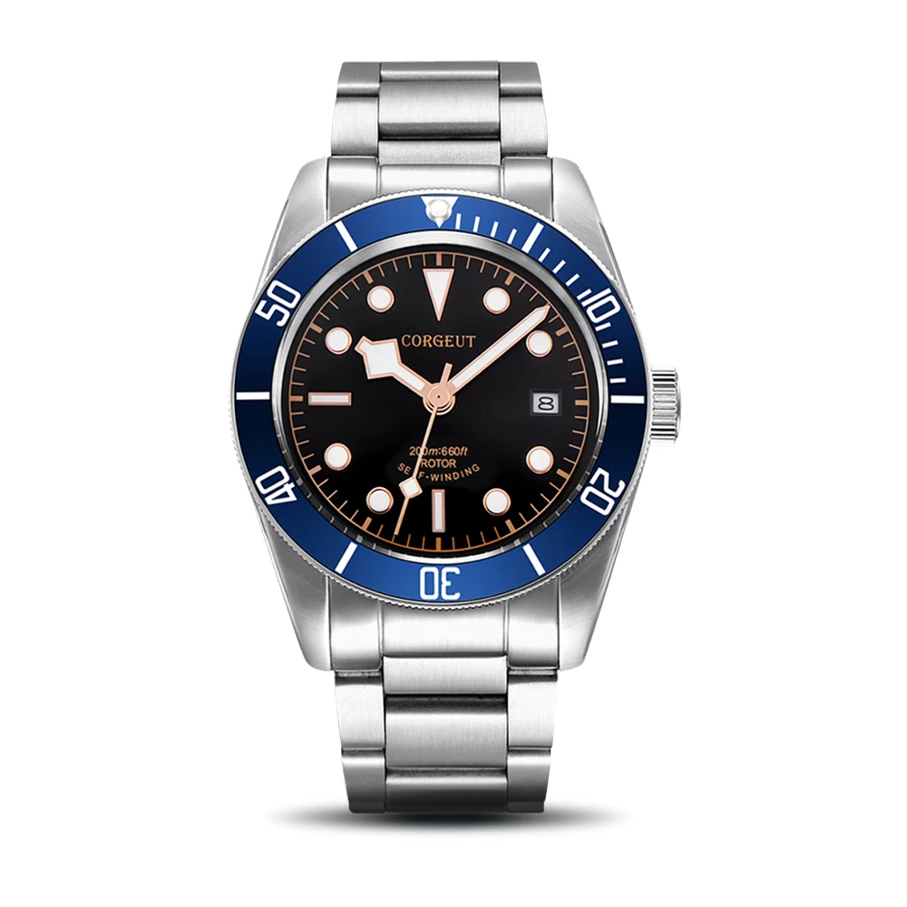 CORGEUT Japan Bewegung Biwan Schneeflocke Business Luxus Männer Uhren Saphirglas Automatische Mechanische Tauchen Datum Uhr für Mann 7