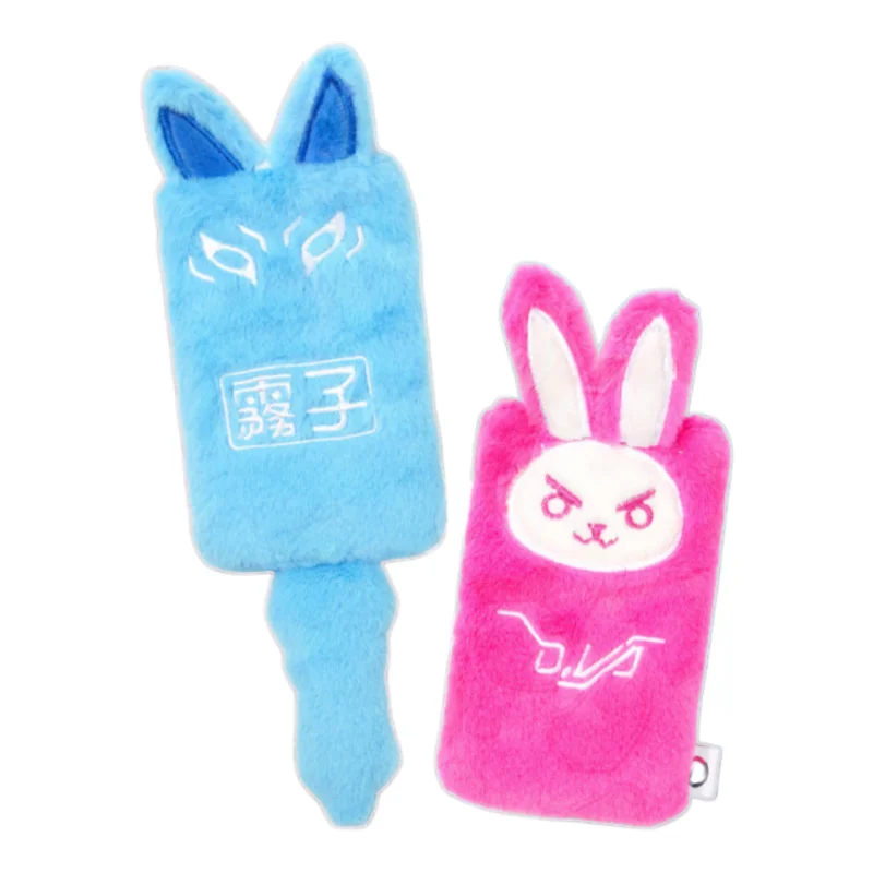 Authentic Kiriko D.Va Multi‑Function Cute Plush ID Badge Holder Exquisite Embroidery Bus Card Storage Sleeve Collectible Gift