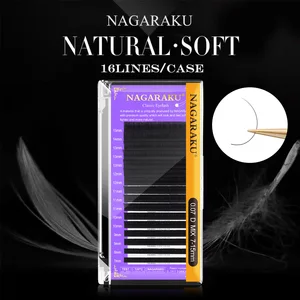 NAGARAKU 16 Baris Klasik Ekstensi Bulu Mata Individu Bulu Mata Matte Hitam Profesional Lembut Alami 8 bulu mata laminasi penjualan terbaik - №