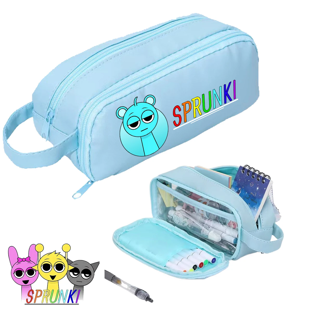 

Sprunkid Incredibox пенал большой емкости сумка для хранения ручек декомпрессия креативные канцелярские принадлежности школьные принадлежности для девочек