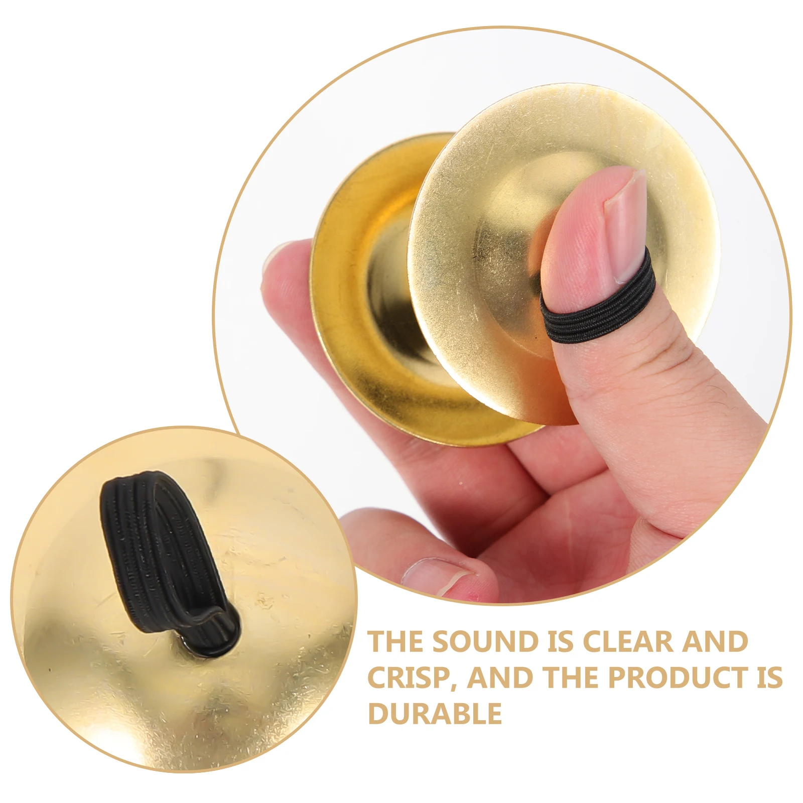 

2 Pairs Silver Finger Cymbals Hand Percussion Instrument Dancing
