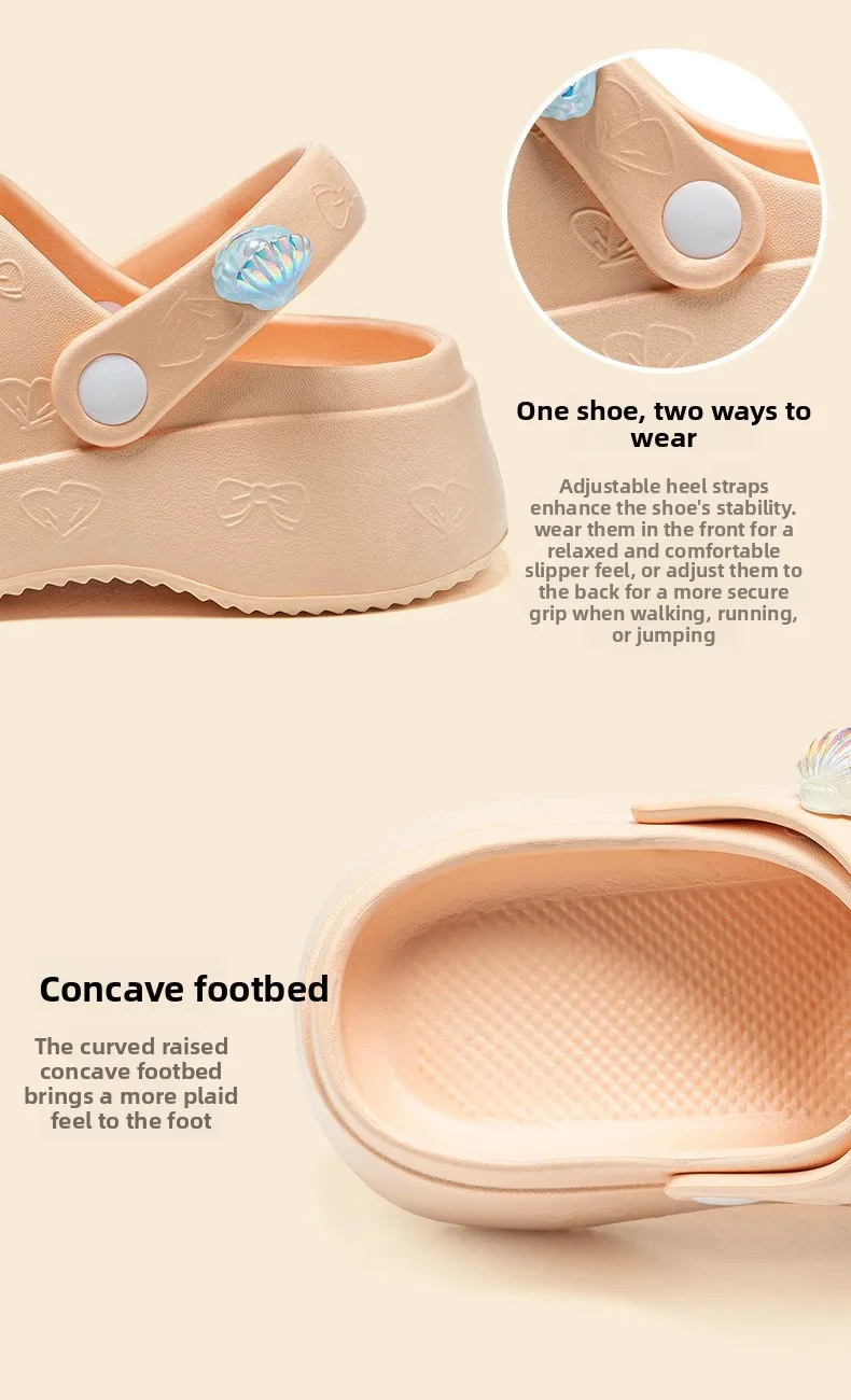 Mary Jane shoes sandals women hole shoes women outer wear one-word drag beach shoes home cool slippers women shoes bag head drag view 3