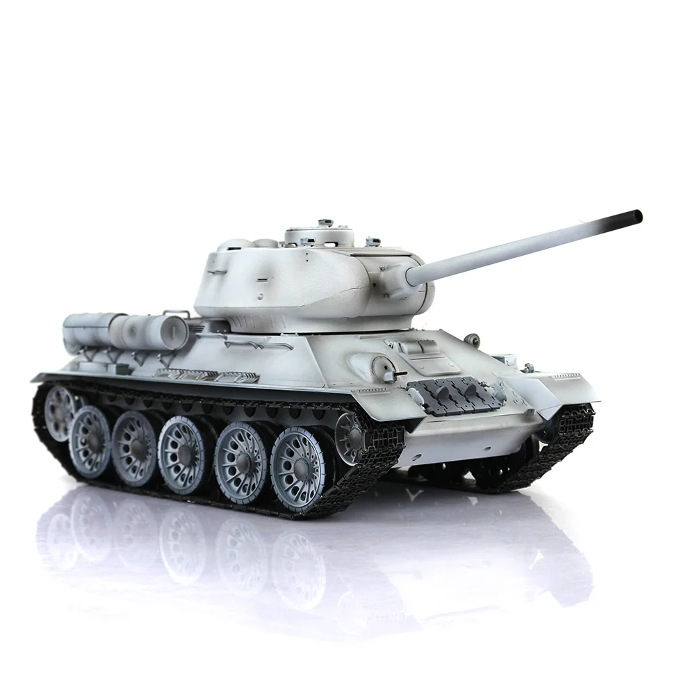 Henglong Upgraded Ver 1/16 Snow 7.0 Metal Soviet T34-85 I RC Tank 3909 360°Turret Metal Tracks Battle against TH17776-SMT7