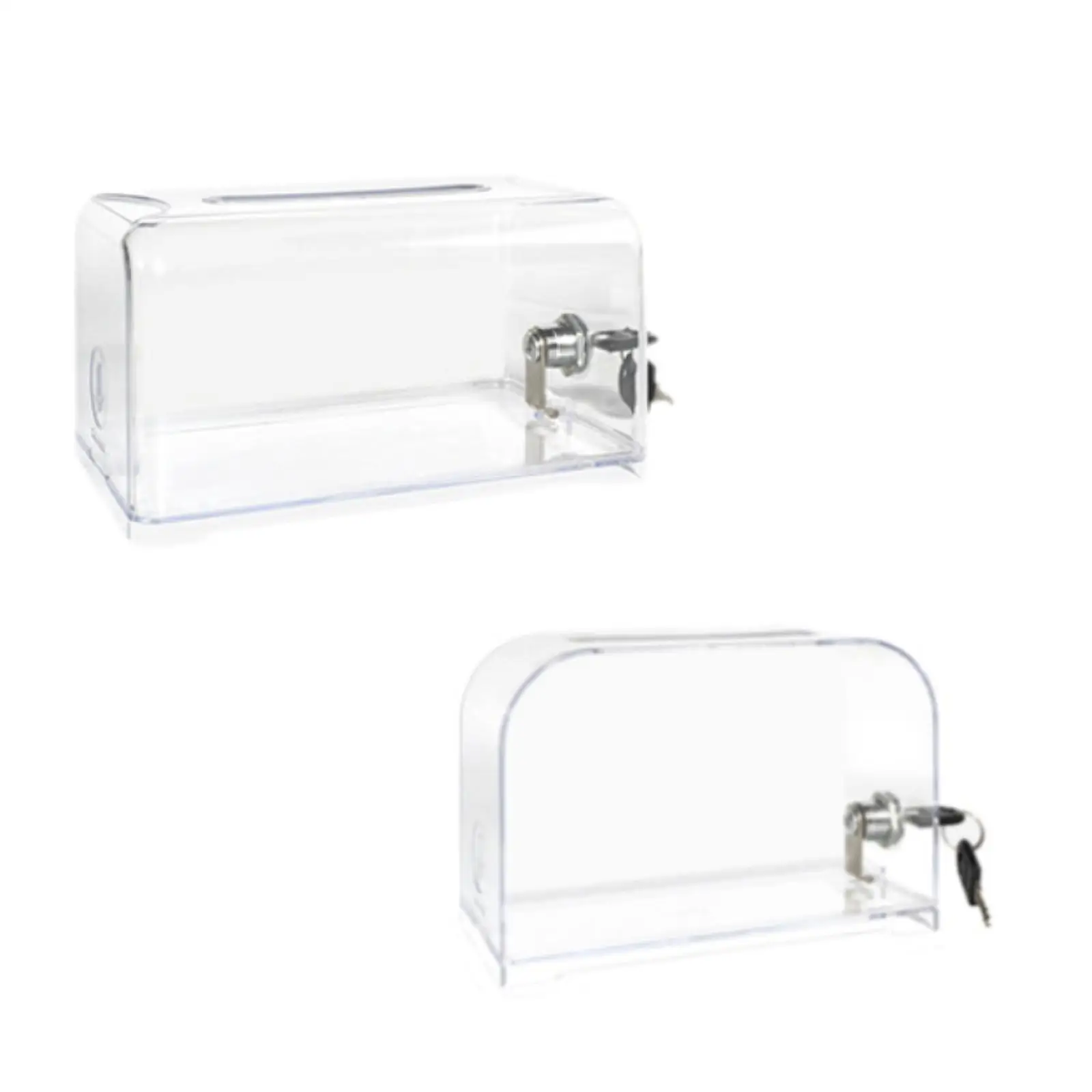 Acrylic Tip Jar Raffling Box Clear Money Box Storage Container for Fundraising Charity