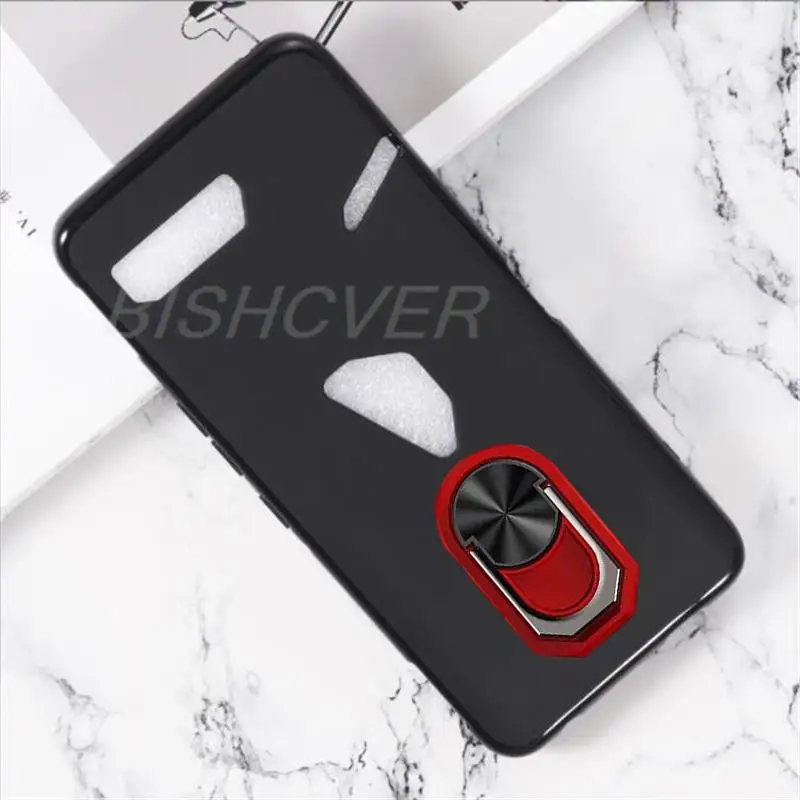 For ASUS ROG Phone 2 ZS660KL Case Finger Ring Soft TPU Matte Case For ASUS ROG Phone 2 ZS660KL Phone Cover