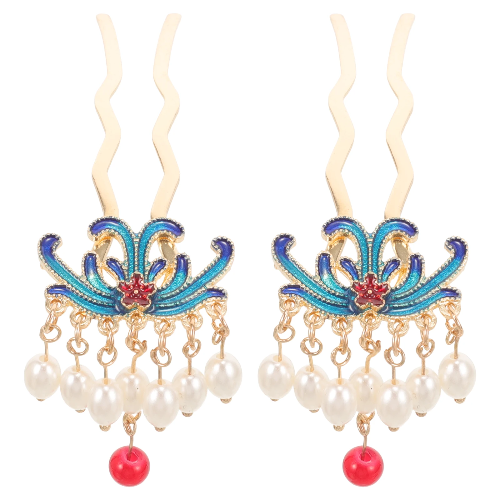 

1 Pair Vintage Stick Pearl Phoenix Hairpin Classical Hanfu Headdress Elegant Simple Hair Chopstick For Women Long Hair