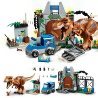 Compatible Jurassic Sets Dinosaur Series Building Blocks T. rex Breakout Indominus Rex Children's Holiday Gifts Assembling  Toys