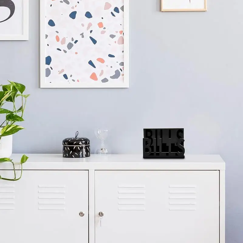 Acrylic Mail Bills Holders 2PCS Countertop Acrylic Mail Sorter Postcard Stand Mail Sorter Envelope Holder Stand For Home Offices