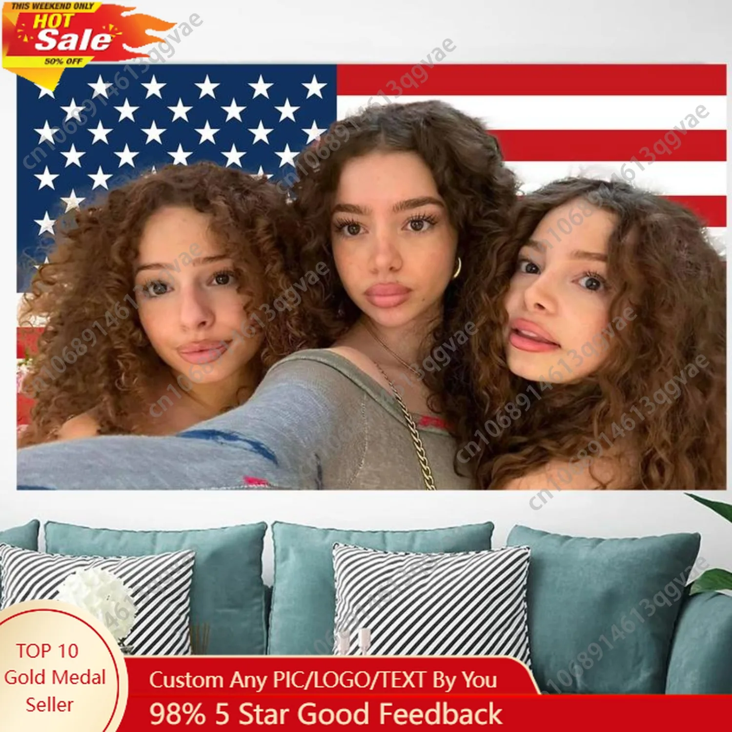 Флаг сестер Калогера, флаг США, уличный