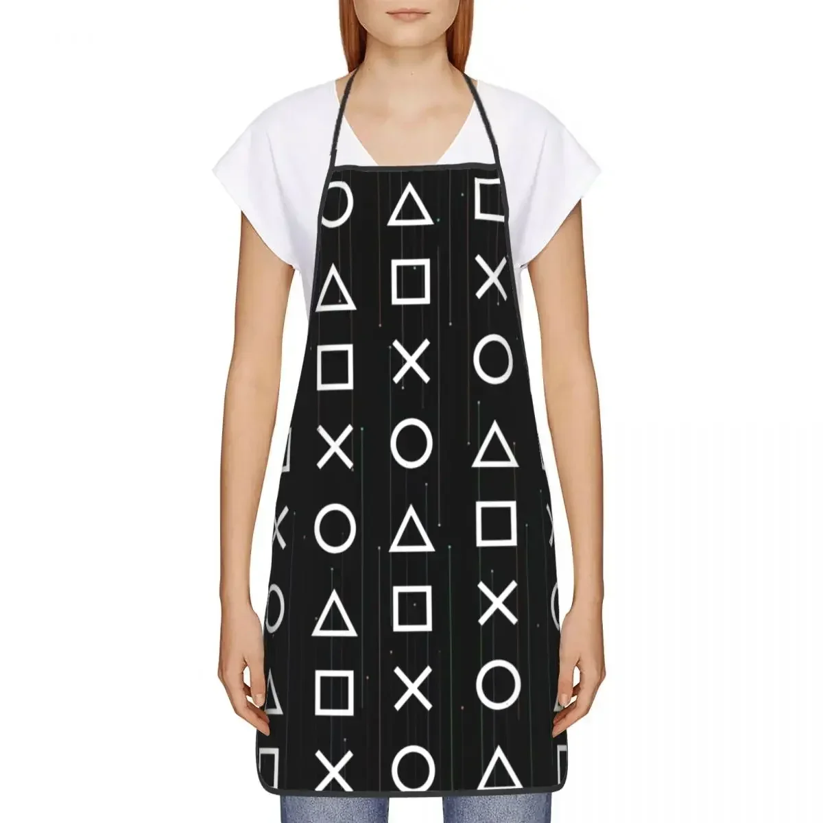 Кнопки контроллера Cyberscape, фартук нагрудник для мужчин и женщин, унисекс, кухня, шеф-повар, видеоигры, компьютерщик, игровой стол, кухня для приготовления пищи