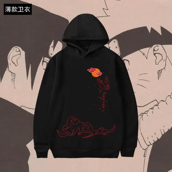 

AUTHENTIC NARUTO Black Hoodie Itachi Uchiha Portrait with Akatsuki Cloak Official Anime Wear