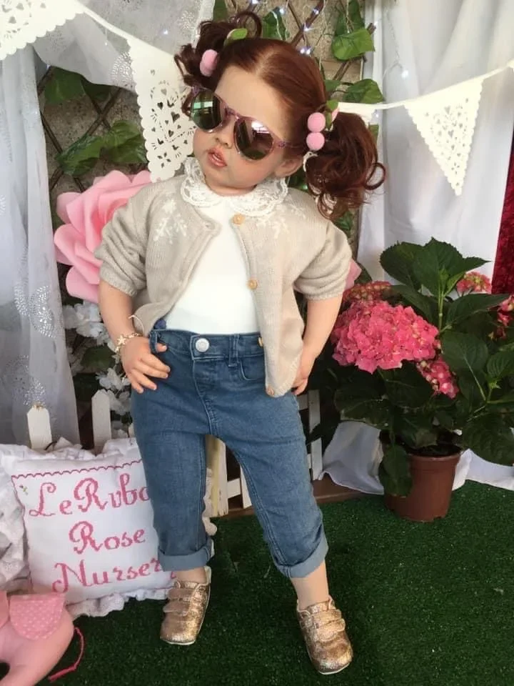 Bébé Cressida de 32 pouces, approvisionnement limité personnalisé, avec cheveux enracinés à la main, poupée déjà finie