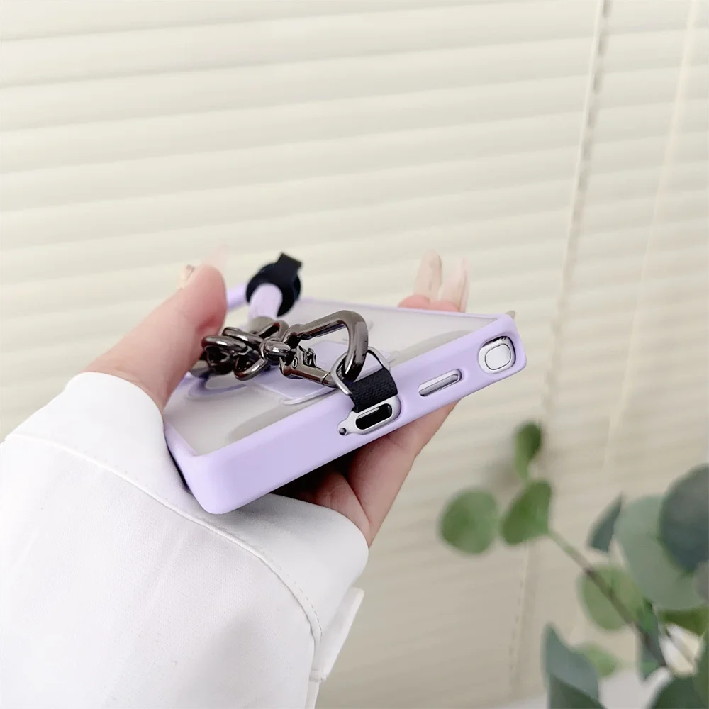 For Magnetic Wireless Charge Phone Case For Samsung Galaxy S26 S26Plus S26 Ultra S25 S24 With Lanyard Shockproof Bumper Cover