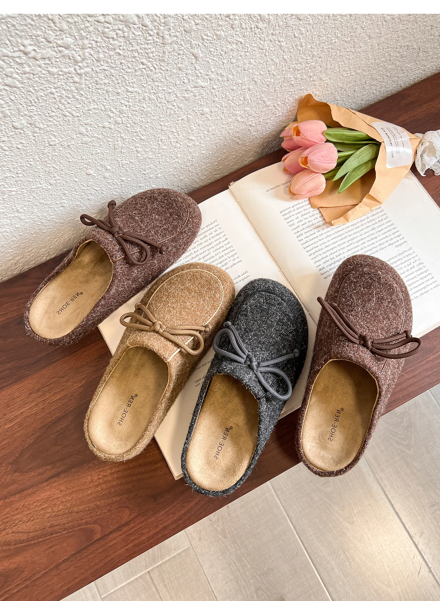 

Ленивые полутапочки без шнуровки с узлом-бабочкой, женские сабо, сандалии с пробковой стелькой и поддержкой свода стопы, носимые на открытом воздухе мюли с закрытым носком