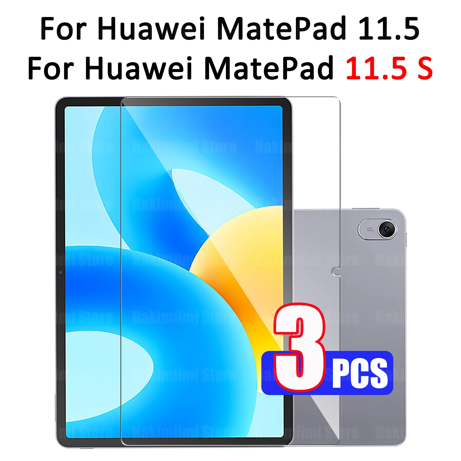 กระจกนิรภัยสำหรับ Huawei matepad 11.5 "2023 HD 9H ความแข็งป้องกันรอยขีดข่วนแท็บเล็ตป้องกันหน้าจอสำหรับ Huawei matepad 11.5 S 2024