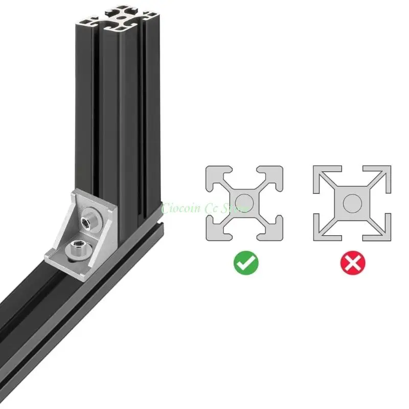X90F Metal Corner Supports For Furniture Assembly 90 Degree Profile Reinforcement Milling Device 3D Printer Structure