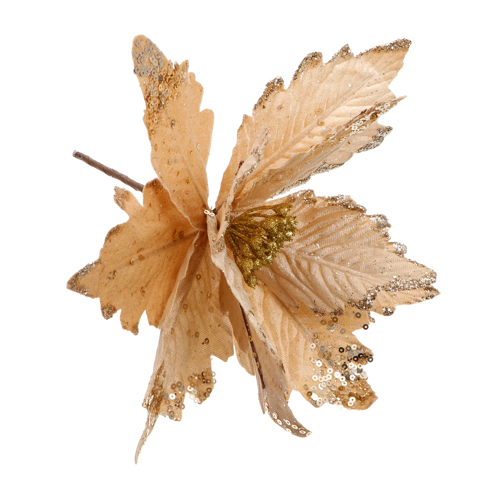 

Christmas Centerpieces Artificial Flower Fake Poinsettia Decoration Lint for Xmas Simulated Golden