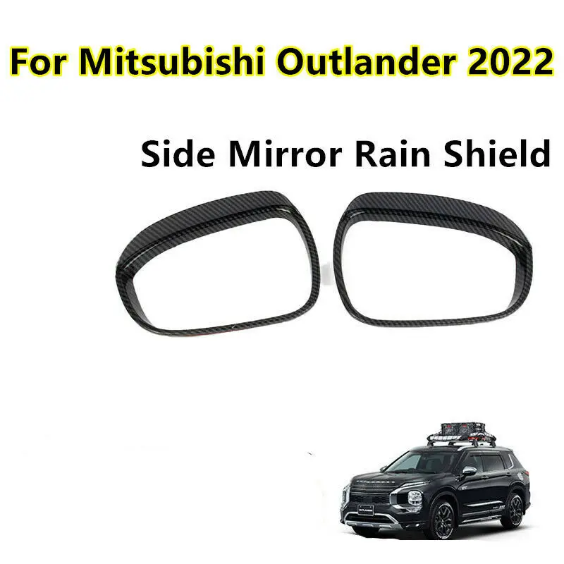 

ABS Carbon Fiber Side Mirror Shade Rain Shield Guard Cover Trim For Mitsubishi Outlander 2022