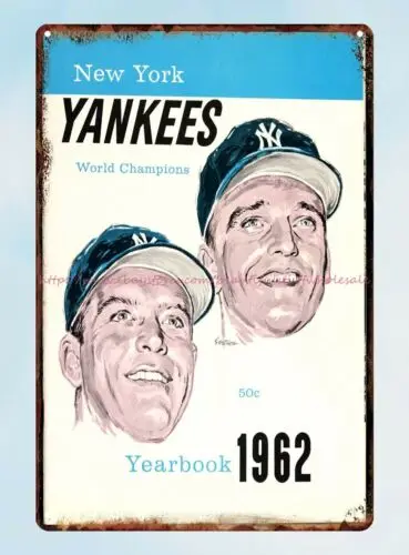 1962  Yearbook w Mantle Maris on Cover tin sign baby wall poster