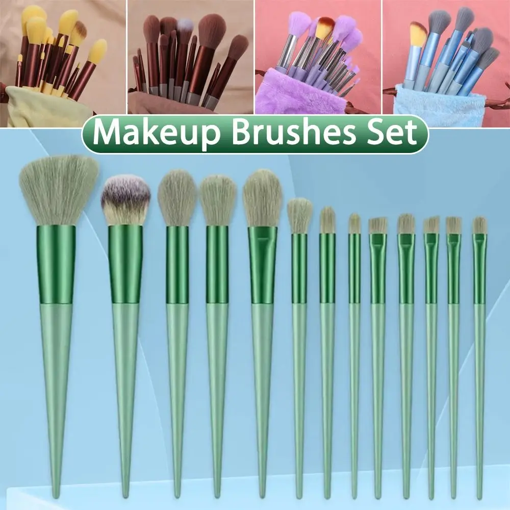 13Pcs Soft Hair Makeup Brushes Set 5 Colors Eyeshadow Foundation Blush Powder Blending Make Up Beauty Tools Women