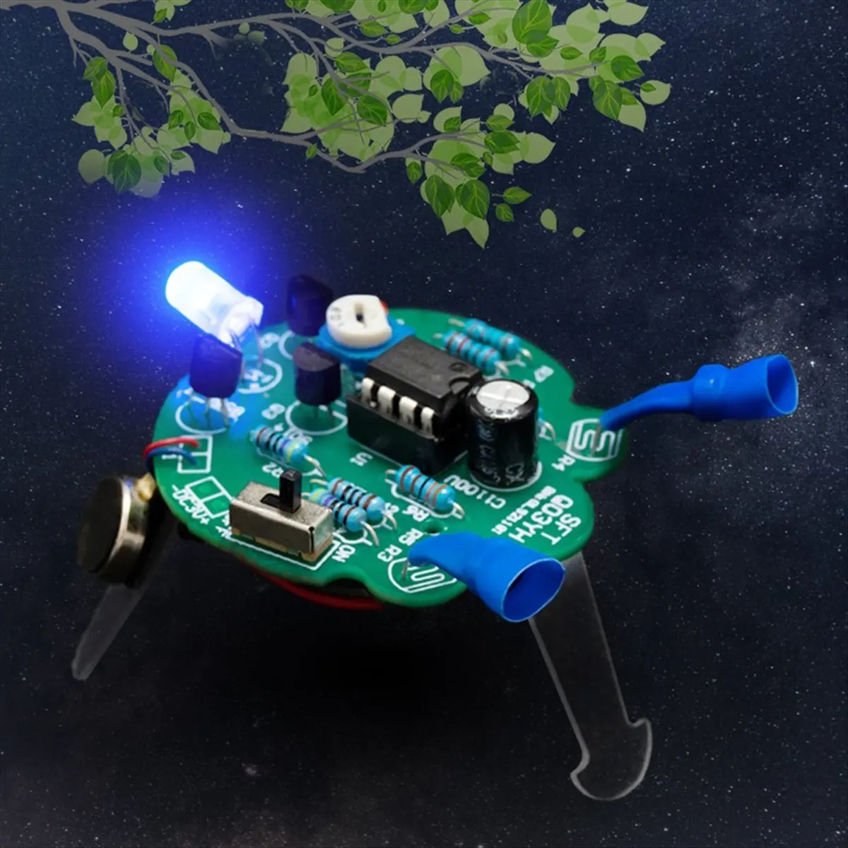 ABGN LED Breathing Light Soldering DIY Kit Simulated Firefly Flashing Robot Photosensitive Sensor Mobile Robot Part DIY Kit