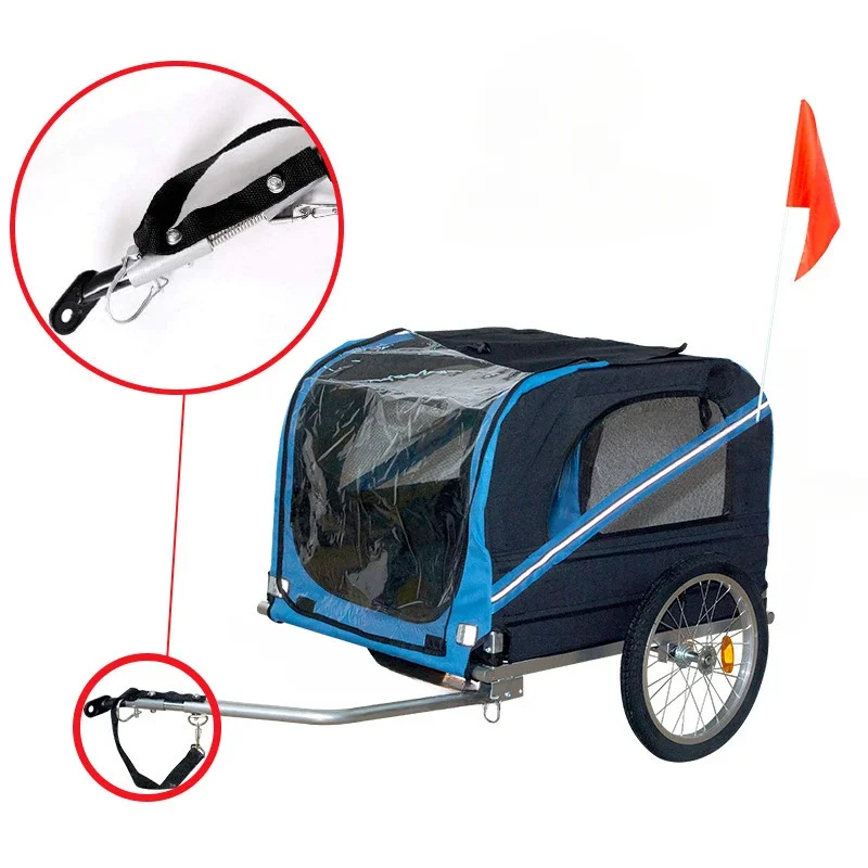 Dog Bike Trailer Outdoor Trolley Ride Strong and Durable Foldable Travel Trailer Portable Pet Products Supplies Carriers