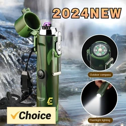 2024 LED aluminum alloy self-defense flashlight electric men women USB charging keychain light outdoor camping emergency tool