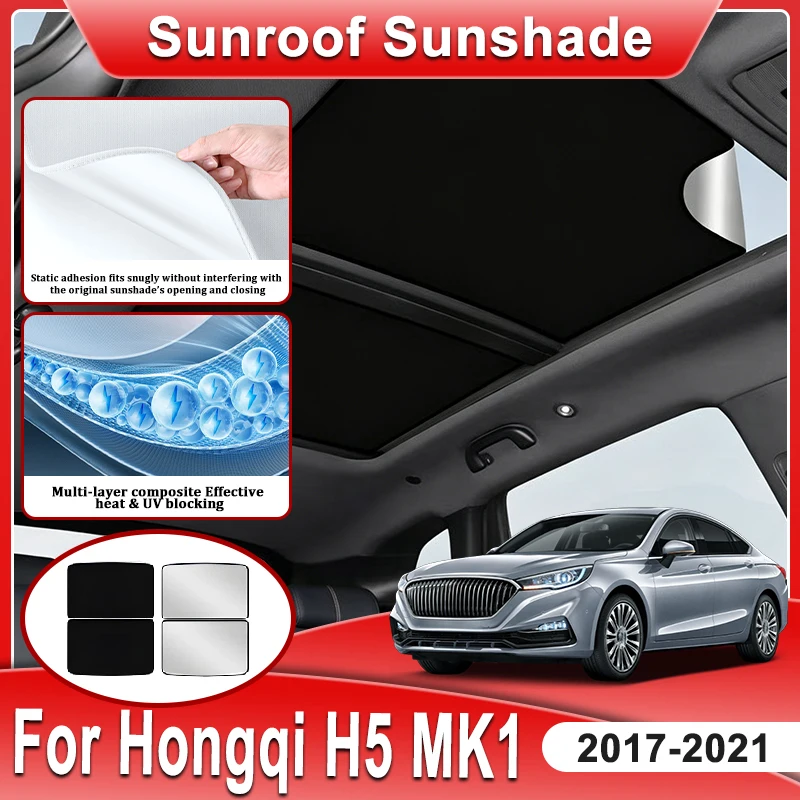 pare-soleil-pour-toit-ouvrant-hongqi-h5-mk1-accessoires-2017~2021-adsorption-electrostatique-protection-panoramique-rideau-pare-soleil