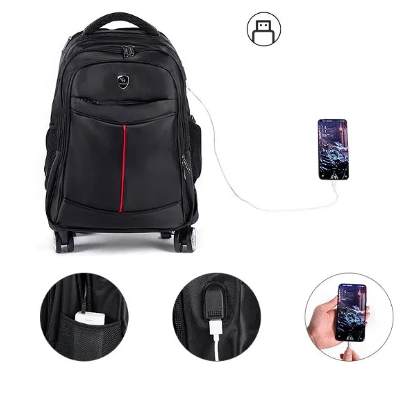 Homens de negócios viagem trole saco masculino rodas rolando mochila 20 Polegada trole mochila bagagem sacos cabine tamanho carry-on saco