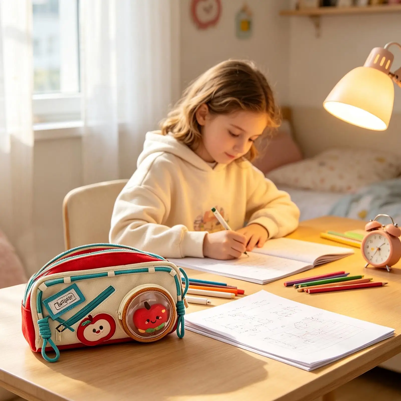 Pen Case Food-Themed Cute Large Capacity Stationery Bag Large Pencil Pouch For School Classroom Office Travel Studio Cosmetic