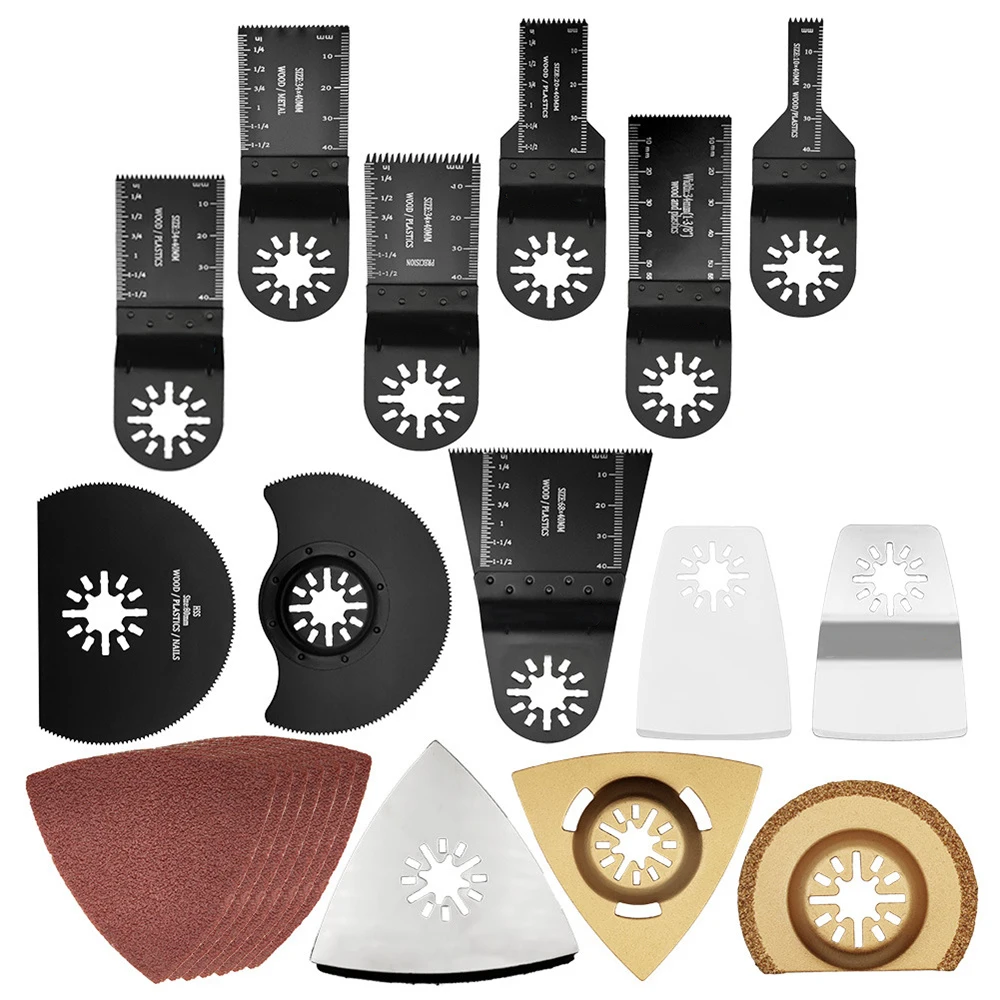 

24PCS Oscillating Saw Blade Set for Wood - Fine Tooth, High Carbon Steel, Compatible with Dewalt, Makita & More, Universal