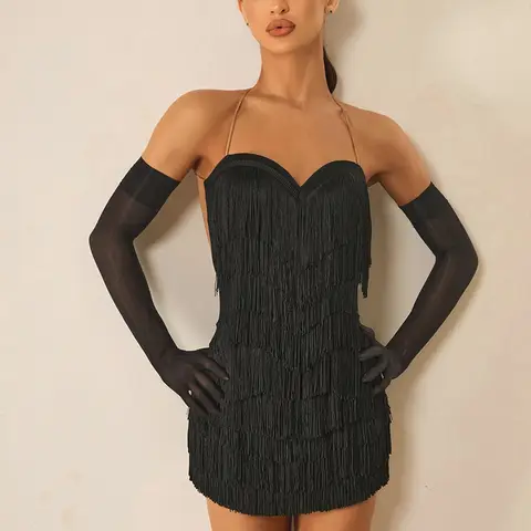 Women Fringe Dress Competition Dress Cha Cha Dance Dress Rumba Tango Dance Performance Costume ZYM Latin Dance Clothes
