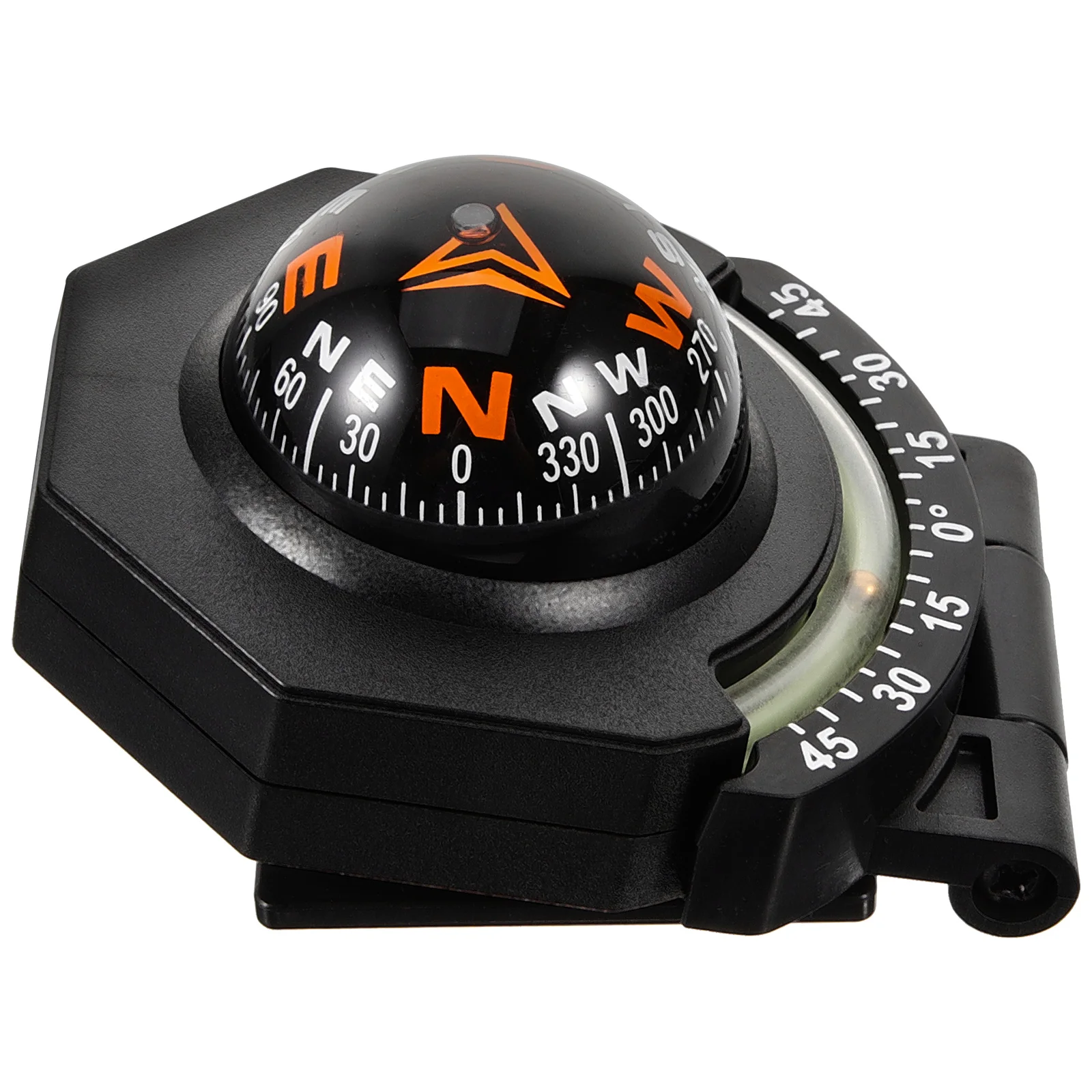 

Yardwe Car Dash Compass Mount Black ABS Acrylic Decor for Boat Vehicle