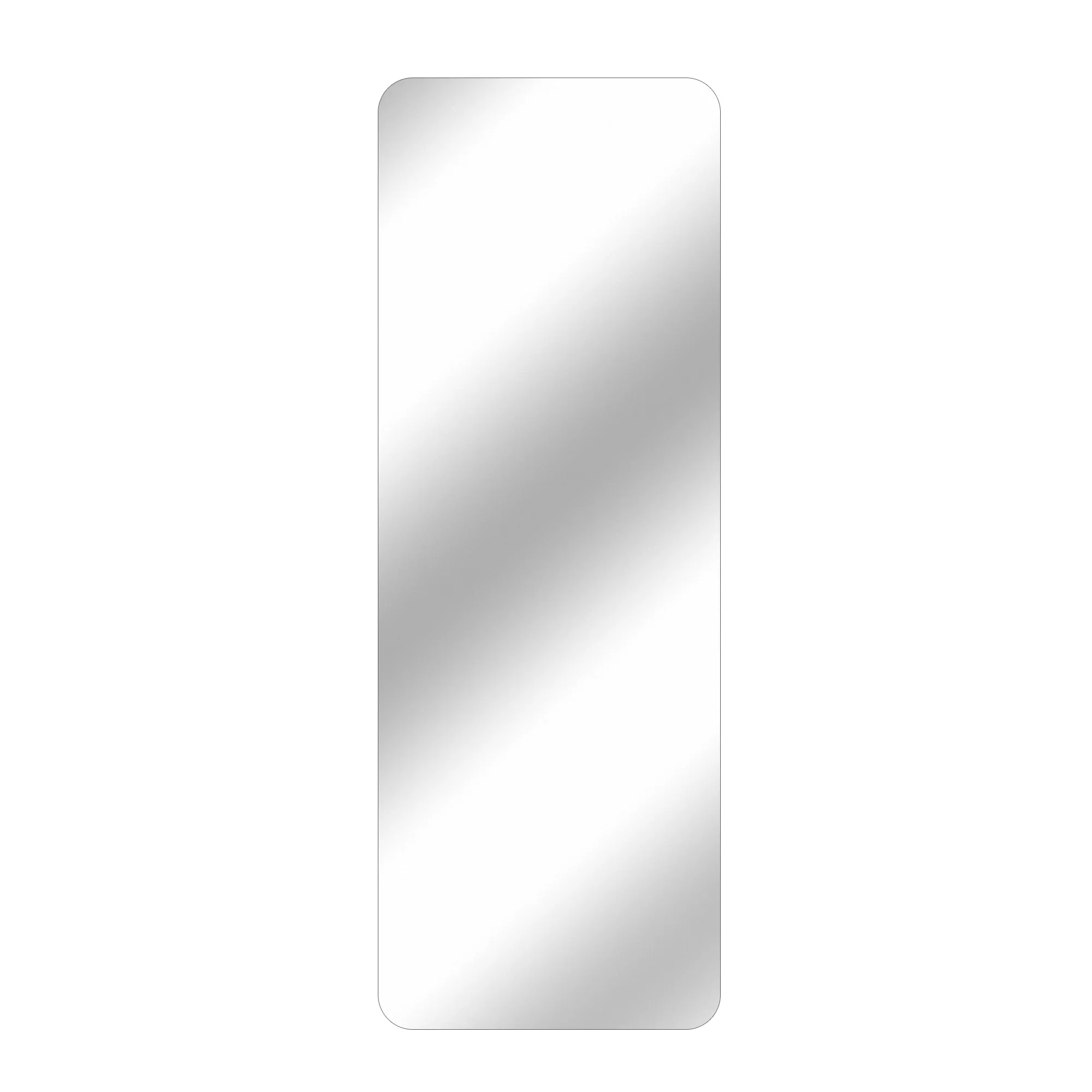 65x24 Inch Full Length Wall Mirror with Rounded Corners, 5mm HD Silver Glass Explosion-Proof Vanity Mirror, Frameless Hanging Dressing Mirror for Bedroom Living Room Cloakroom