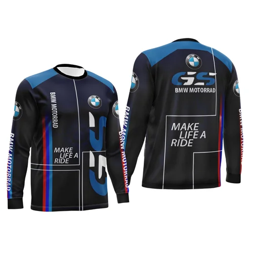 Imagen 2 del producto Camiseta BMW de verano BMW Gs One World Riding Jersey, camiseta de manga larga para hombre, camiseta de Moto transpirable de secado rápido que absorbe el sudor