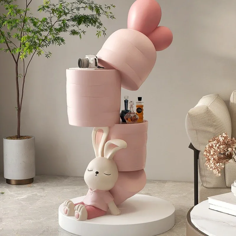 

Large rabbit living room floor-to-ceiling ornaments home accessories TV cabinet tray next to the sofa